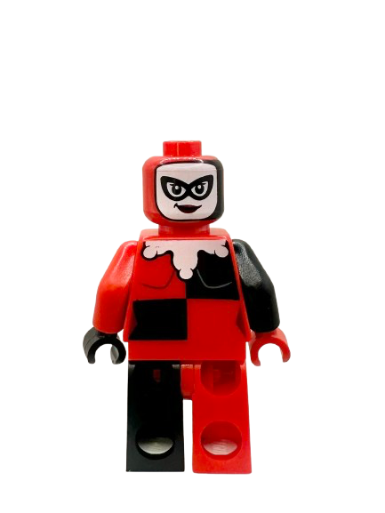 Harley Quinn - Jester's Cap, Black and Red Hands, Rounded Collar, sh0959 - LEGO® DC Super Heroes Minifigure